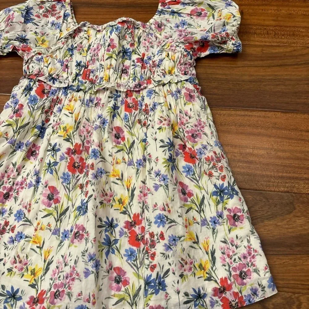 Baby Gap white/cream floral wildflower short sleeve dress NWT